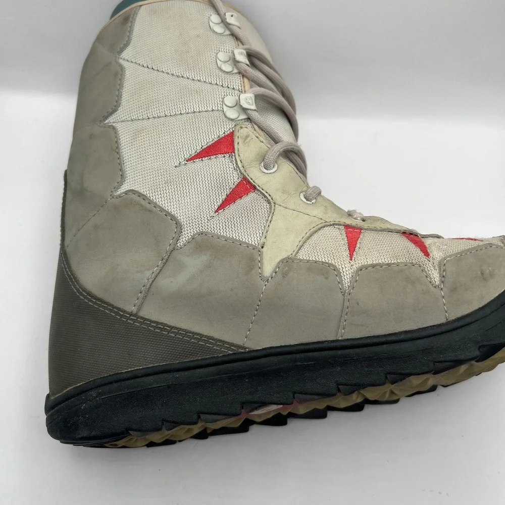Burton Moto Snowboard Boots Mens 11 Grey Red Lace Up Winter Sports Shoes liner